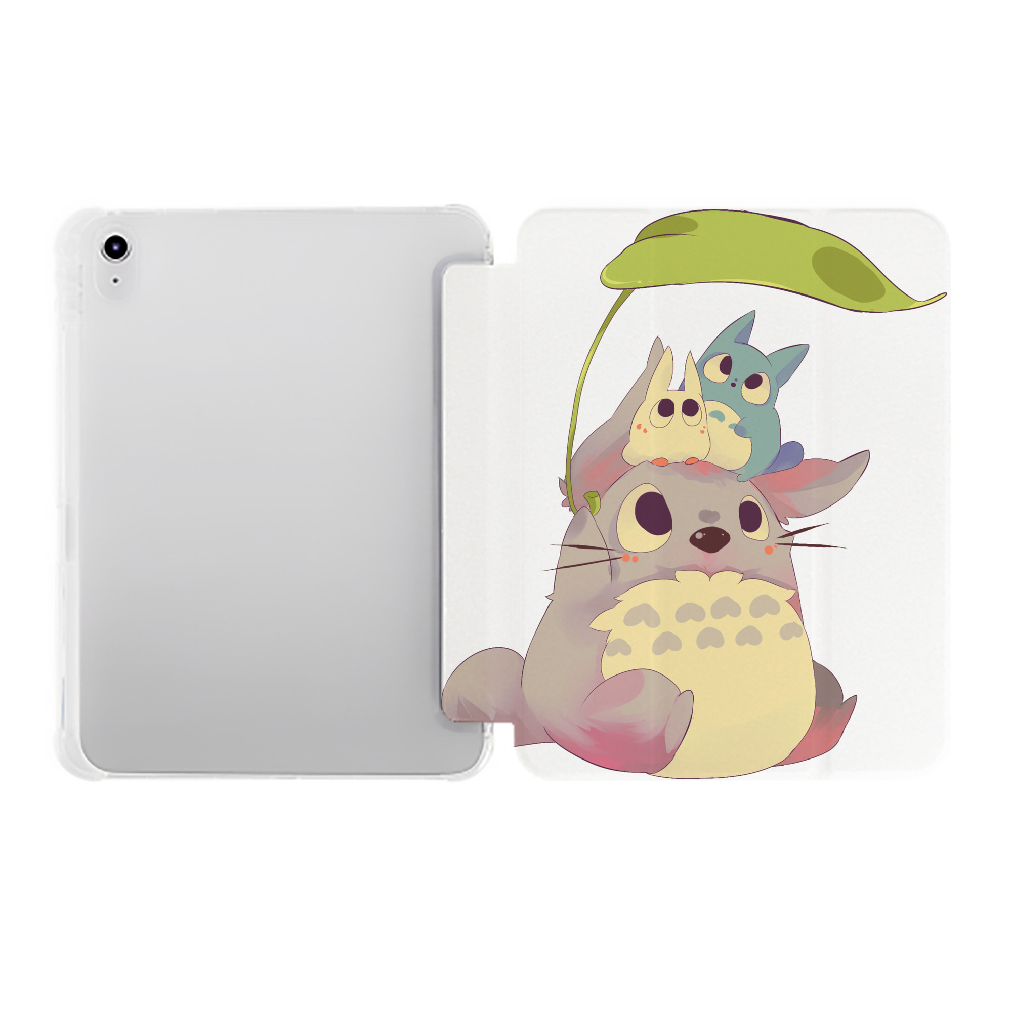 （画像用） となりのトトロ 草壁メイ 草壁サツキ My Neighbor Totoro Satsuki Kusakabe Mei Kusakabe IPad ケース ペン収納付き 三つ折りスタンド PUレザー×シリコン 対応機種9.5/10.5/10.9インチ
